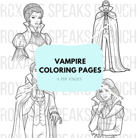 four premium vampire coloring pages