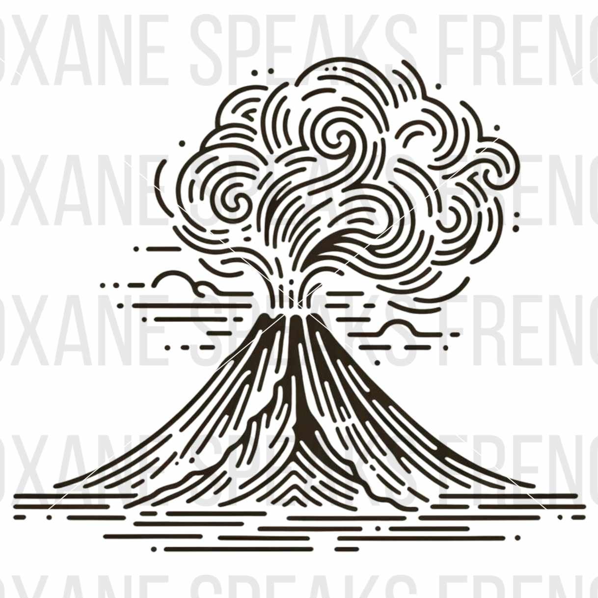 Minimalist Art Line Style Volcano SVG For DIY projects and Cricut